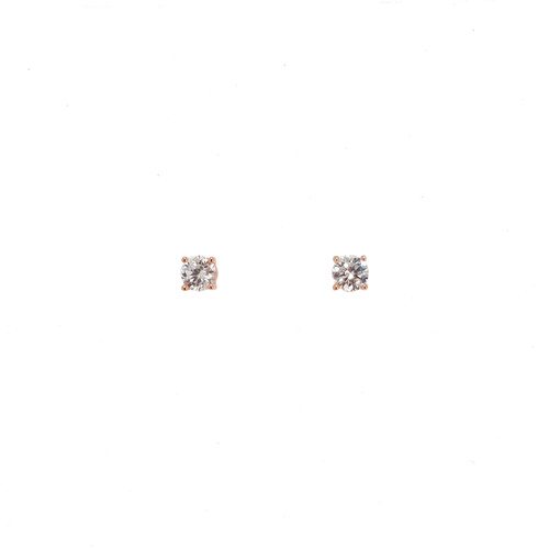 ROSE GOLD 6mm CLAW SET CZ STUDS