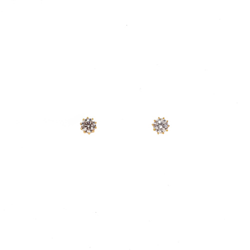 YELLOW GOLD 5mm CZ STUDS