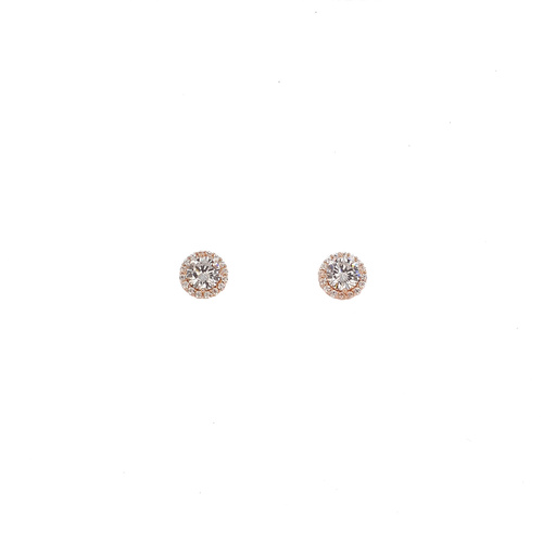 ROSE GOLD CZ HALO STUDS