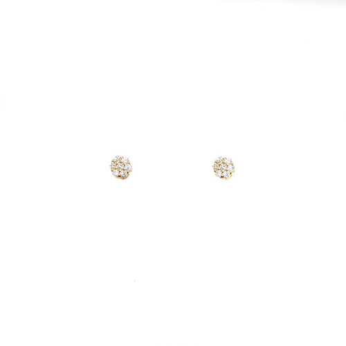 SANTO YELLOW GLD SMALL CUBIC ZIRCONIA CLUSTER STUDS