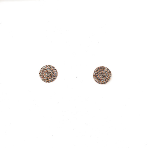 SANTO ROSE GOLD LARGE PAVE CIRCLE EARRINGS