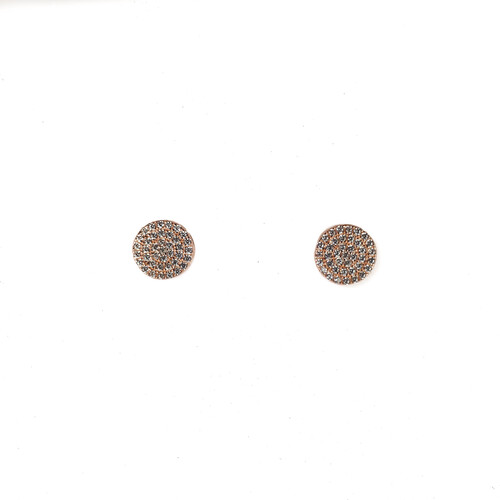 ROSE GOLD LARGE PAVE CIRCLE EARRINGS