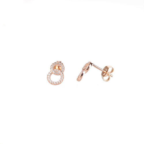 SANTO ROSE GOLD TWO CIRCLE CRYSTAL STUDS