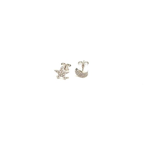 SILVER MOON AND STAR EARRINGS