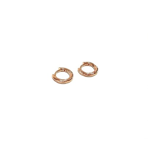 ROSE GOLD SMALL CZ HUGGIE EARRINGS