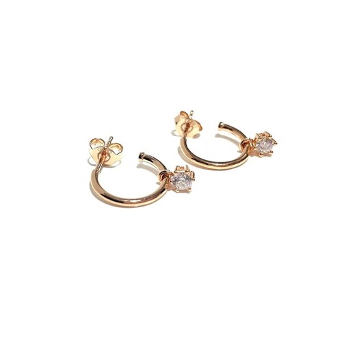 ROSE GOLD HOOPS WITH CZ