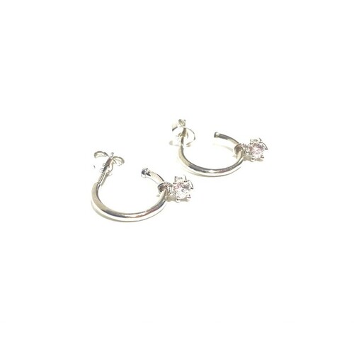 SANTO STERLING SILVER HOOPS WITH CZ