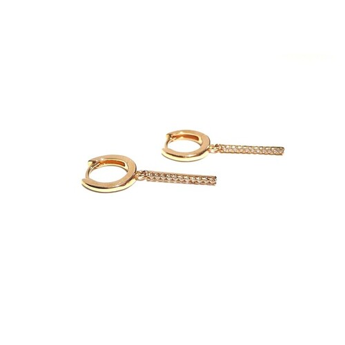 SANTO ROSE GOLD HOOPS WITH CZ BAR