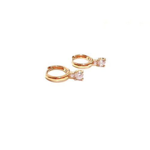 SANTO ROSE GOLD HUGGIES WITH DOUBLE CZS