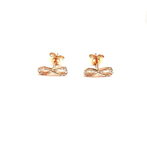 ROSE GOLD FINE INFINITY STUD EARRINGS