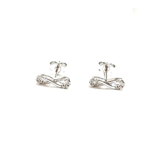 SANTO STERLING SILVER FINE INFINITY STUD EARRINGS