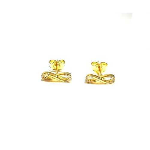 SANTO YELLOW GOLD PLATED STERLING SILVER FINE INFINITY STUD EARRINGS