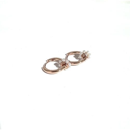 SANTO ROSE GOLD HUGGIES WITH FRESH WATER PEARL CIRCLE