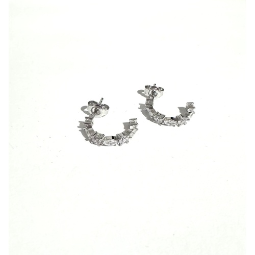 SANTO STERLING SILVER HOOPS WITH MULTI SHAPE CZS