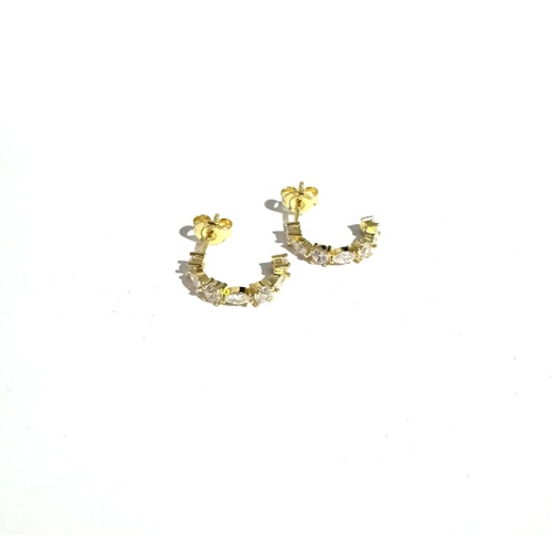 SANTO YELLOW GOLD HOOPS WITH MULTI SHAPE CZS