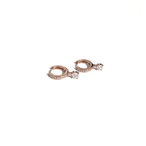 SANTO ROSE GOLD CZ HUGGIES WITH CZ DROP