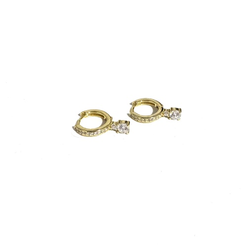 SANTO YELLOW GOLD CZ HUGGIES WITH CZ DROP