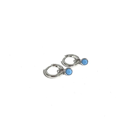 SANTO STERLING SILVER HUGGIE EARRINGS WITH TURQUOISE DANGLE