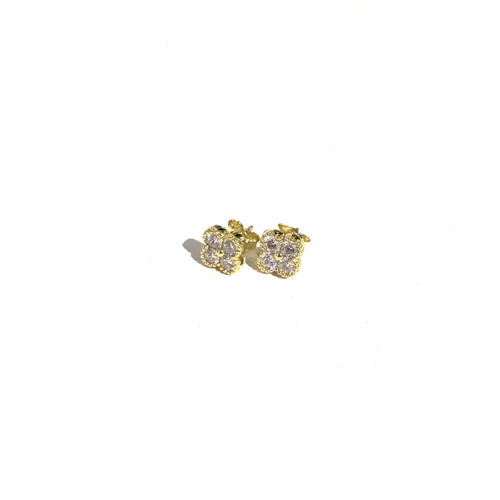 SANTO YELLOW GOLD PLATED S/SIL FLOWER STUD EARRINGS