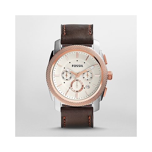 FOSSIL MACHINE BROWN LEATHER CHRONO