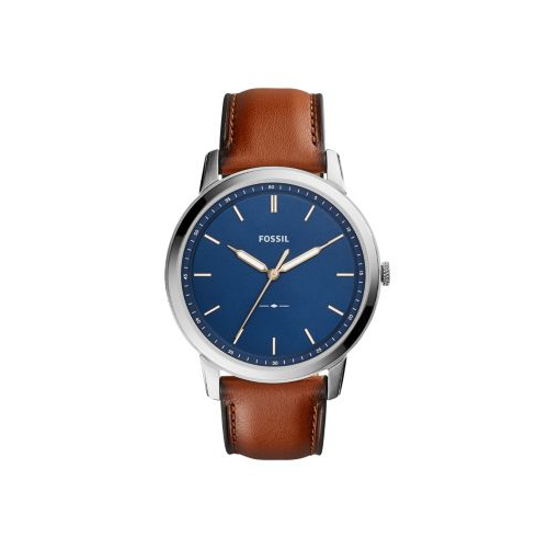 FOSSIL THE MINIMALIST TAN LEATHER AND BLUE DIAL WATCH
