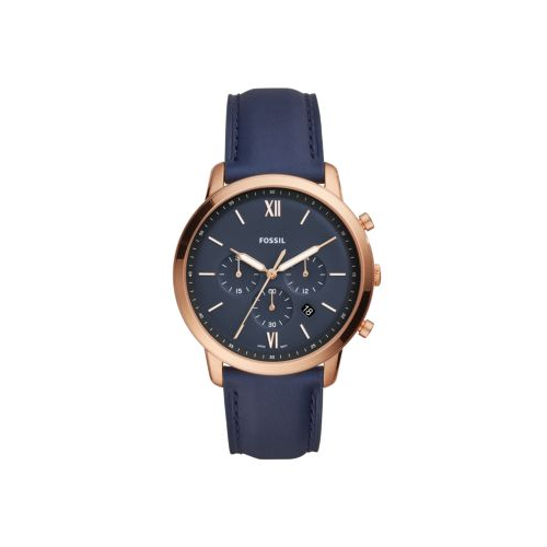 FOSSIL NEUTRA NAVY LEATHER AND ROSE GOLD TONE