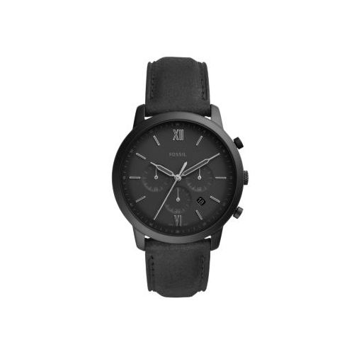 FOSSIL NEUTRA BLACK LEATHER AND BLACK STAINLESS STEEL WATCH
