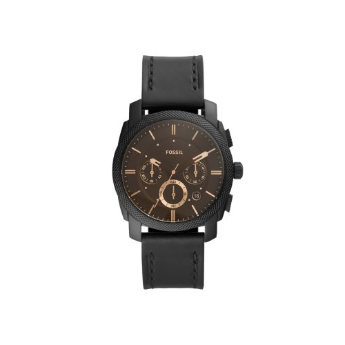 FOSSIL BLACK LEATHER MACHINE WATCH