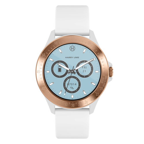 HARRY LIME ROSE GOLD AND WHITE SILICONE STRAP WATCH