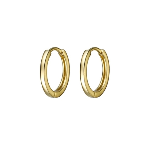 Indulge Yellow Gold Plated Sterling Silver 8mm huggie earrings