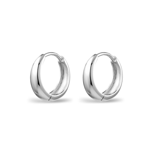 Indulge Sterling silver everyday 10mm tapered huggie earrings