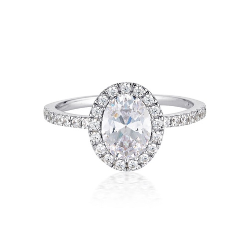 GEORGINI OVAL HALO RING