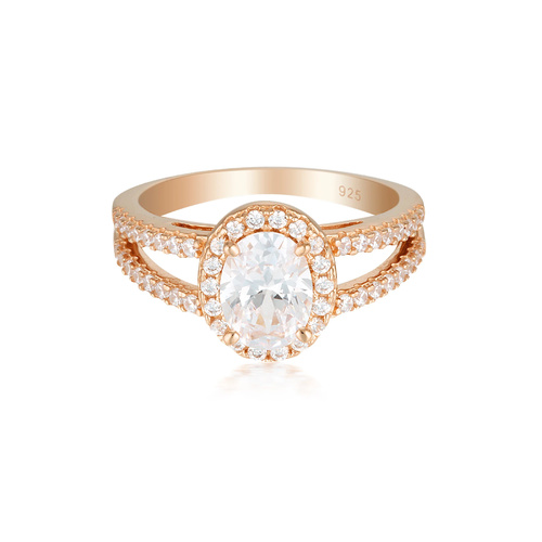 GEORGINI AURORA GLORY ROSE GOLD PLATED STERLING SILVER RING
