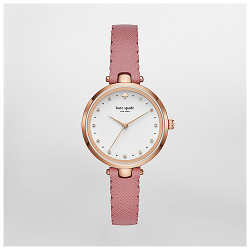 KATE SPADE NEW YORK ROSE GOLD-TONE PINK LEATHER KSW1358