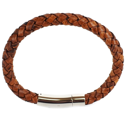 TAN LEATHER SINGLE STRAND BRACELET