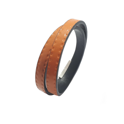 TAN LEATHER WRAP AROUND BRACELET