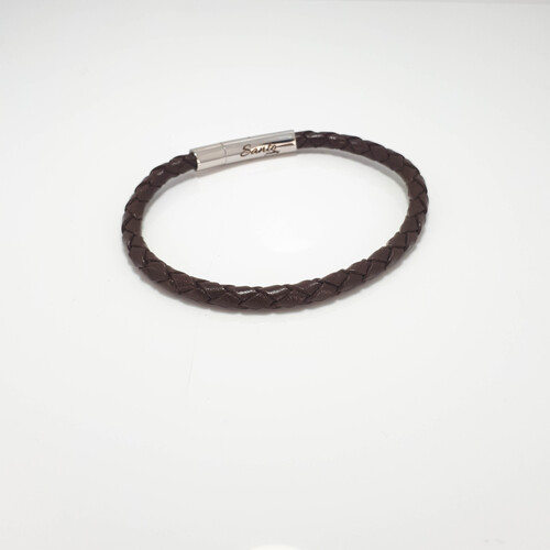 SANTO THIN BROWN LEATHER BRACELET