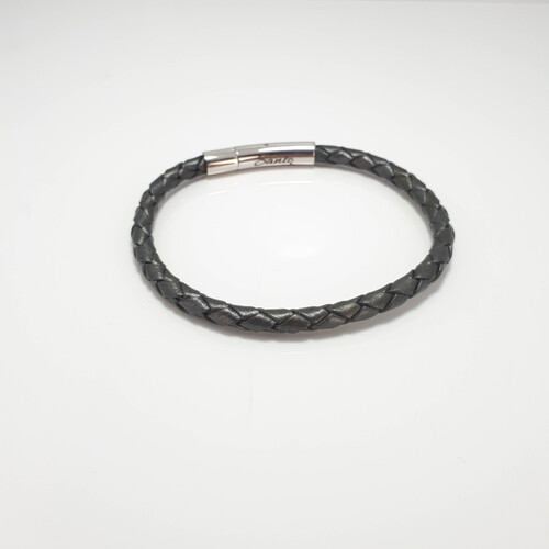 SANTO THIN GREY LEATHER BRACELET