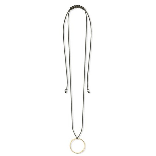 THOMAS SABO LITTLE SECRETS YELLOW GOLD PLATED GREY CIRCLE CHARM NECKLET