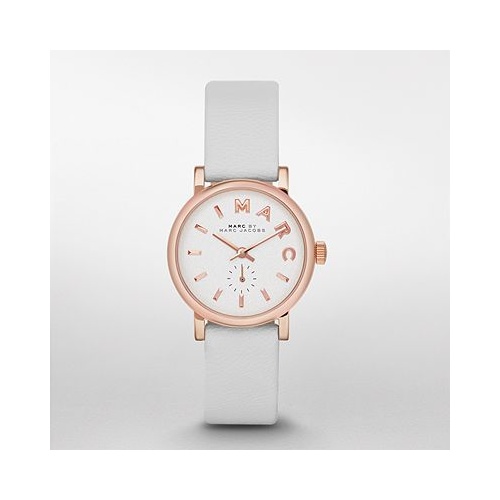 MARC JACOBS WHITE LEATHER MINI BAKER
