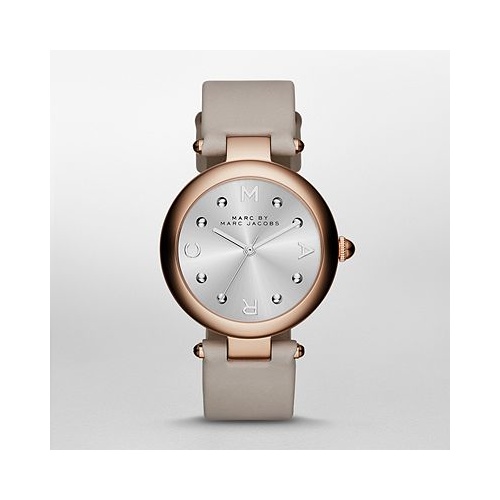 MARC JACOBS DOTTY GREY LEATHER ROSE