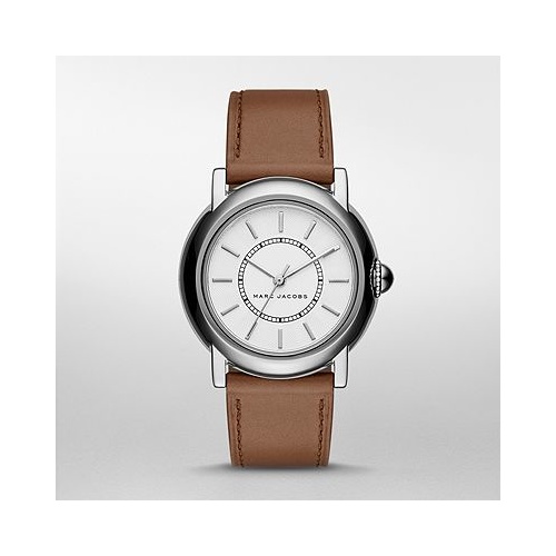 MARC JACOBS COURTNEY THREE HAND BROWN LEATHER WATCH