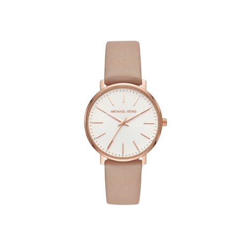 MICHAEL KORS PYPER ROSE GOLD AND BEIGE LEATHER