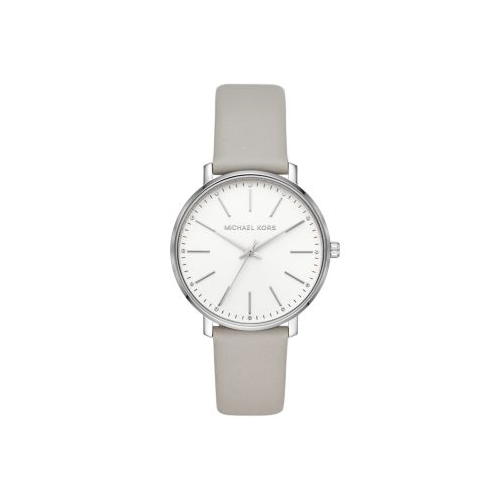 MICHAEL KORS PYPER GREY LEATHER WATCH