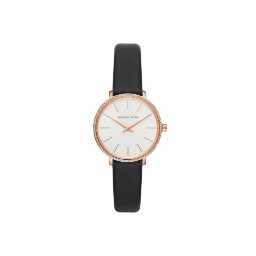 MICHAEL KORS MINI PYPER BLACK LEATHER AND ROSE GOLD