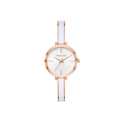 MICHAEL KORS JARYN ROSE GOLD AND WHITE ACETATE WATCH