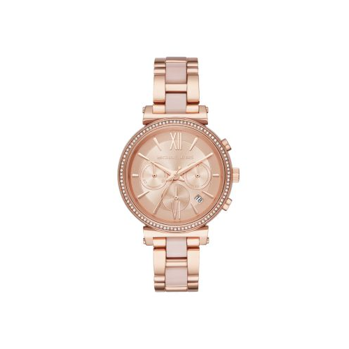 MICHAEL KORS SOFIE ROSE GOLD AND BLUSH ACETATE WATCH