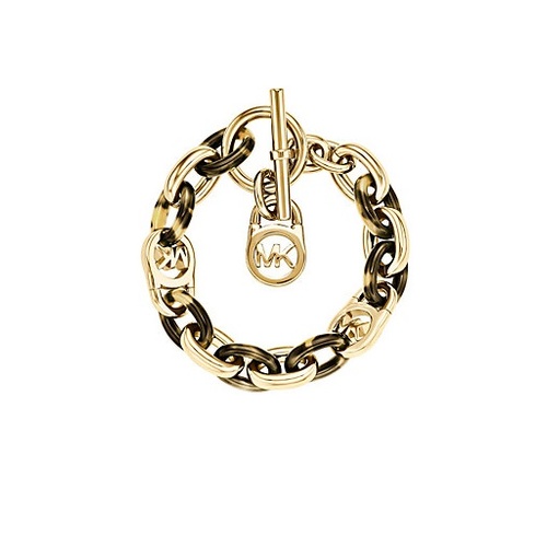 MICHAEL KORS TORTOISESHELL GOLD LINK BRACELET