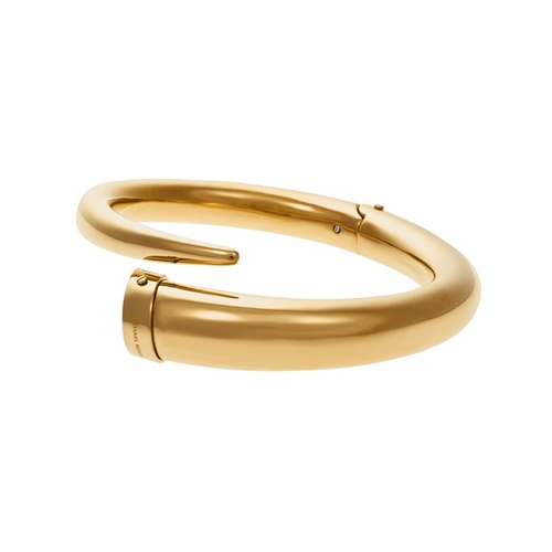 MICHAEL KORS YELLOW GOLD PLATED STAINLESS STEEL BIPASS BANGLE