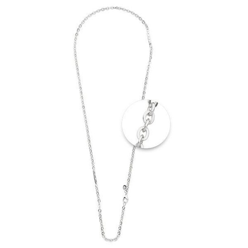 NIKKI LISSONI LOVE LIFE SILVER CABLE NECKLACE 60cm